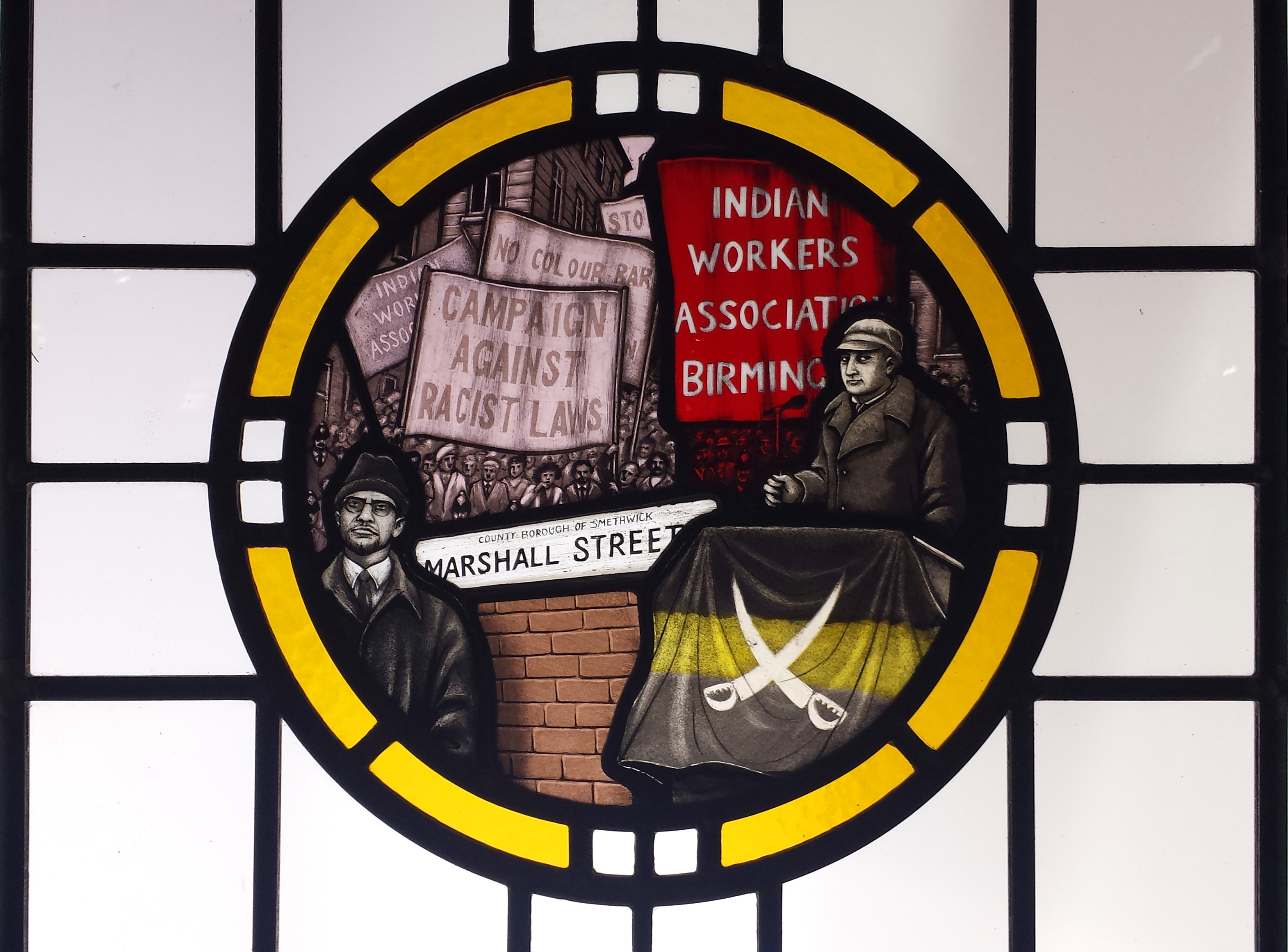 Against Racism stain glass - Desi pubs project
