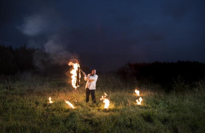 Photo: Stephen King The Alchemist, a member of The Council of Wisdom from Baa Baa Baric, a quiet revolution in St Helens with artist Mark Storor