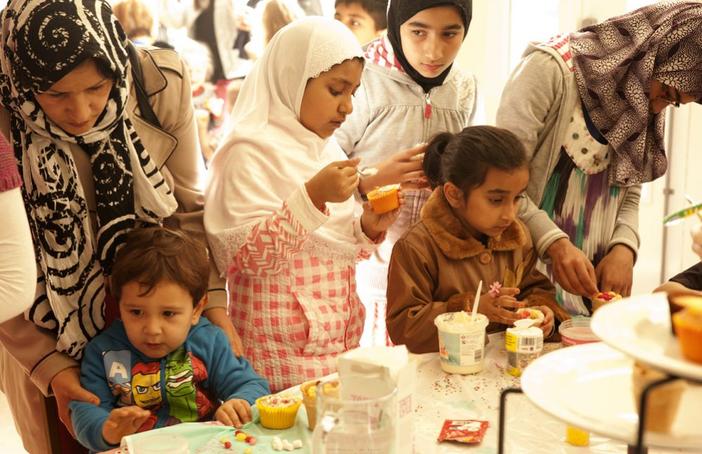 Photo: Sadia Ur-Rehman Mad Hatter's Tea Party as part of Sadia Ur-Rehman's neighbourhood commission at Mark's Gate