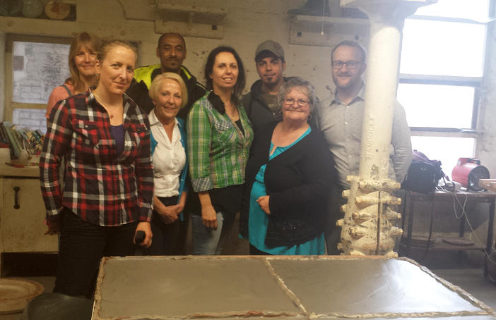 Workshop group in SPode factory
