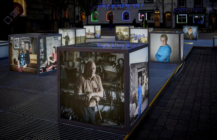 Photo: Ralph Barklam Portrait - an exhibition in Mansfield Market Place by photographers David Severn and Kajal Nisha Patel