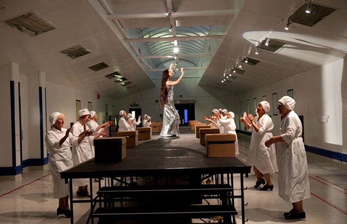 Well, a performance tour created by Geraldine Pilgrim at the ex-Sanofini factory in Dagenham. Photo: Sheila Burnett Well, a performance tour created by Geraldine Pilgrim at the ex-Sanofini factory in Dagenham. Photo: Sheila Burnett