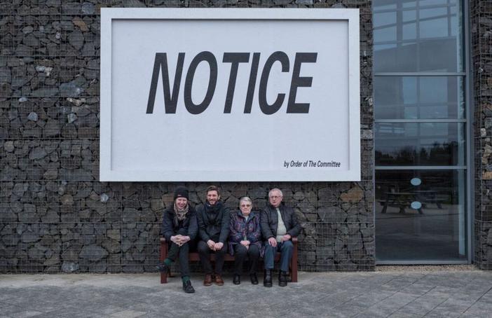 Photo: Daniel Alecks Artists Robert Parkinson and Aaron Guy with Guide Post social club members