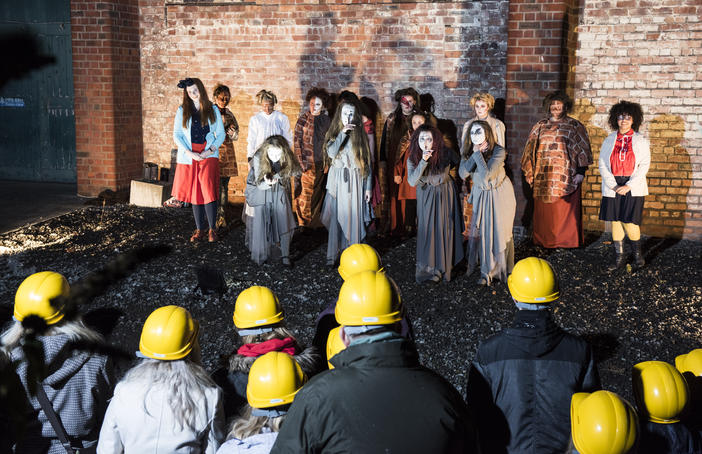 Haunted Furnace in The World of Glass museum featuring local girls aged 13-18. Photo Stephen King